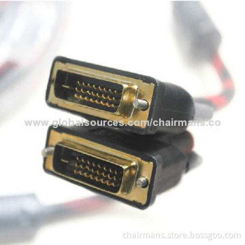 Gold-plated DVI Cable for Computers and TV, 1.5-50m